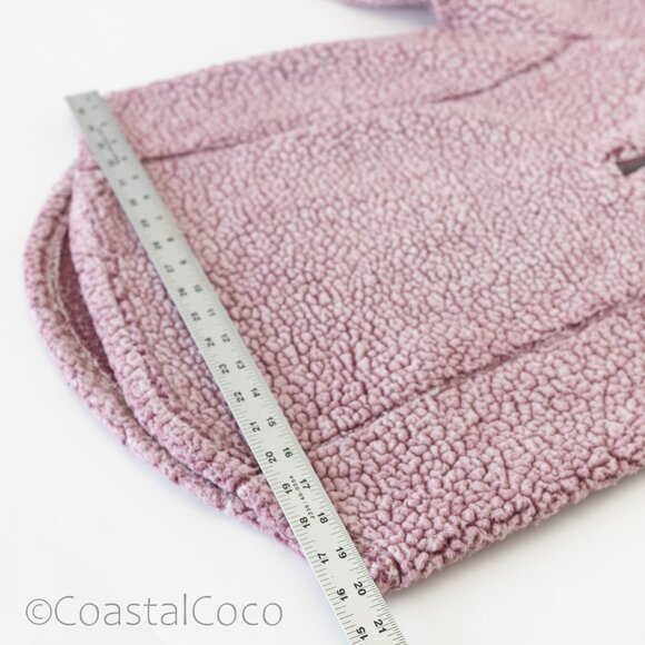 Cozy Sherpa Pink Quarter Zip Pullover Small Vegan Fleece Soft Warm Plush Jacket - Picture 13 of 15